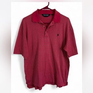 Polo by Ralph Lauren Dark Pink Striped Polo Shirt. Men’s Size Medium.
